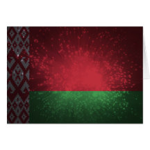 Fogo-de-artifício da bandeira de Belarus Cartao