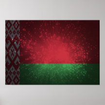 Fogo-de-artifício da bandeira de Belarus Posteres