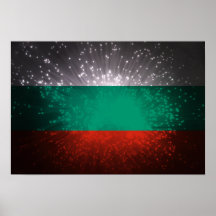 Fogo-de-artifício da bandeira de Bulgária Pôsteres