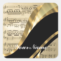 Folha de música elegante adesivos