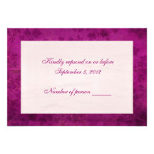 Folha magenta RSVP Convite
