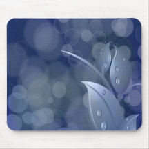 Folhas azuis de Bokeh Mouse Pads