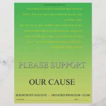 Folheto Fundraising básico verde de ScratchOffGive Modelo De Panfleto
