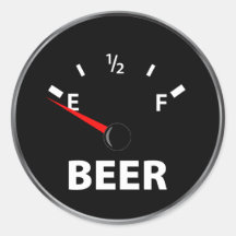 Fora do calibre de combustível da cerveja adesivo redondo