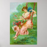 Forma bonito do Victorian da mulher Impressão