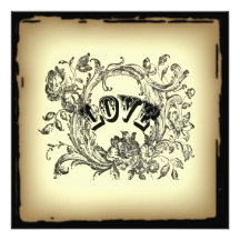 forma feminino floral elegante de Paris do vintage Convites Personalizado