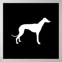 Forma preto e branco do galgo posters