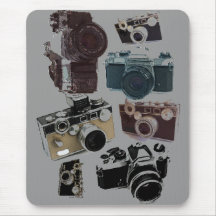 Forma retro das câmeras do Grunge do vintage Mousepad