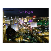 Foto aérea da noite da tira de Las Vegas Cartão Postal