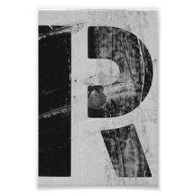 Fotografia R2 4x6 preto e branco da letra do alfab