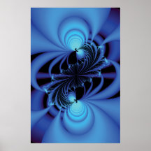 Fractal azul da paz posteres