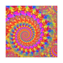 Fractal louco cor-de-rosa impressão de canvas esticada