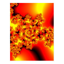 Fractal vermelho de incandescência cartão postal