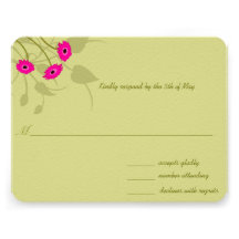 Framboesa Gerbers no limão que Wedding RSVP Convites Personalizado