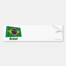 Français de Drapeau Brésil avec le nom en Adesivo