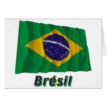 Français de Drapeau Brésil avec le nom en Cartao