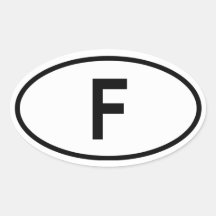 France "F " Adesivos Em Formato Ovais
