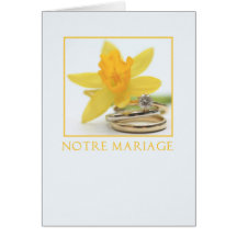 Francês amarelo do convite do casamento do Daffodi Cartão