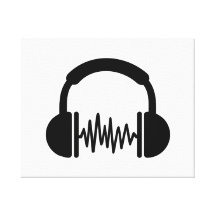 Freqüência DJ dos fones de ouvido Impressão De Canvas Esticadas