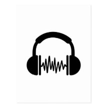 Freqüência DJ dos fones de ouvido Cartões Postais