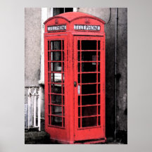 Fresco britânico da cabine de telefone posters