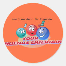 friendsentertain adesivo em formato redondo
