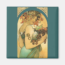 Fruta do ~ de Alphonse Mucha (1897) Ima De Geladeira