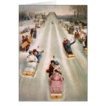 Funcionamento antiquado do Toboggan, um cartão do 