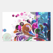 fundo abstrato da flor adesivos em formato retangulares