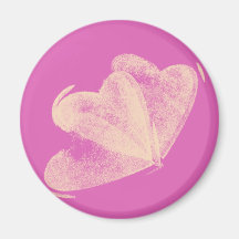 Fundo amarelo do rosa do coração imã de geladeira