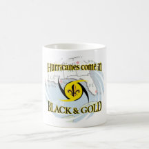 Furacões no preto & no ouro caneca