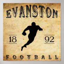 Futebol 1892 de Evanston Illinois Poster