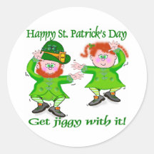 Gabarito irlandês adesivos redondos