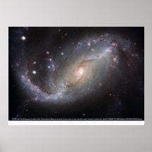 Galáxia espiral barrada NGC 1672 Poster