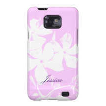 Galáxia personalizada floral Ca do rosa & a branca Capas Para Galaxy S2