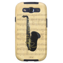 Galáxia preta S3 de Samsung da partitura do saxofo capas casemate