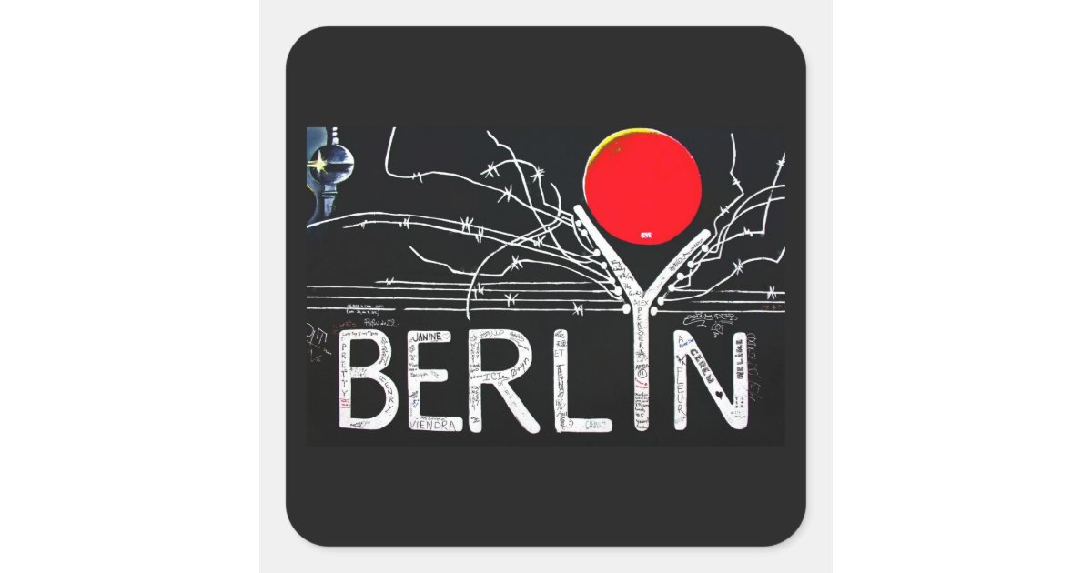 Galeria da zona leste, muro de Berlim, arame Adesivo Quadrado Zazzle Adesivo Para Azulejo De Cozinha Pastilha ~ Galeria da zona leste, muro de Berlim, arame Adesivo Quadrado Zazzle