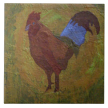 Galo da fazenda azulejo de cerâmica 