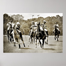 Galope dos cavalos do polo posters