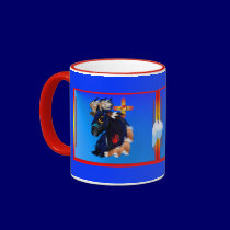 Garanhão preto da caneca da manhã canecas
