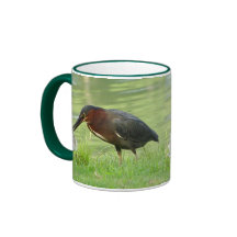 Garça-real verde com caneca 2 dos peixes