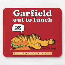 Garfield para fora a almoçar Mousepad mousepads