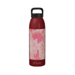 Garrafa cor-de-rosa da liberdade do teste padrão d garrafinhas de água