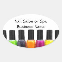 Garrafas coloridas do verniz para as unhas, salão  adesivos ovais