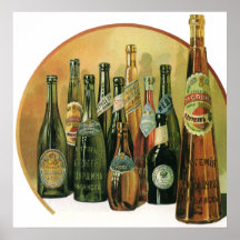 Garrafas de cerveja importadas vintage, álcool, be impressão