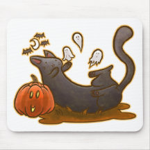 Gatinho brincalhão de Hallowwen Mousepad