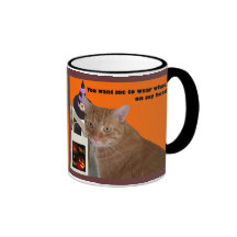 Gatinho do Dia das Bruxas - desgaste que Caneca