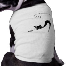 Gatinho irrisório preto 2 camiseta para cães