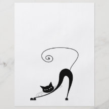 Gatinho irrisório preto 2 panfletos personalizado