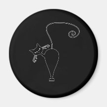 Gatinho irrisório preto 5 imas de geladeira